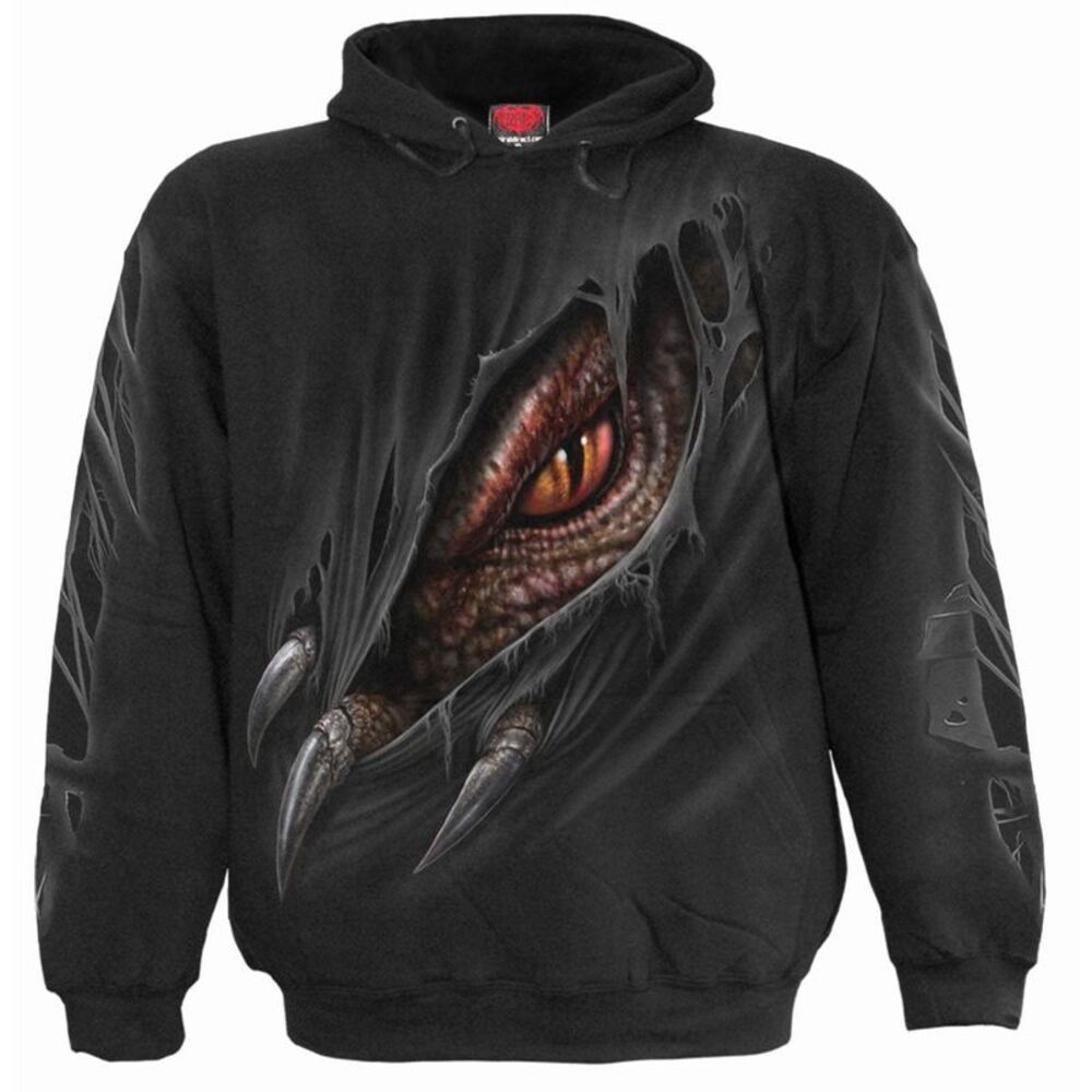 Spiral Childrens/Kids Breaking Out Back & Sleeve Print Hoodie / Black